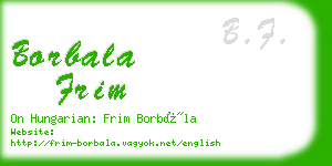 borbala frim business card
